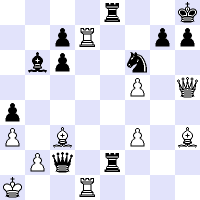 Schachdiagramm für Turniervorbereitung - Motiv Gegenangriff.
