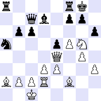 Schachdiagramm für Schachkurse - Motiv Linienöffnung und Diagonalschließung.