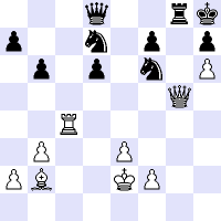 Schachdiagramm für Schachkurse - Motiv Gegenangriff.
