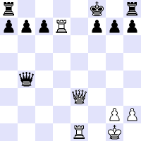 Schachdiagramm für Schachkurse - Motiv Figur hat wenig Felder.