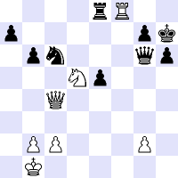 Schachdiagramm für Simultanschach - Motiv Doppelangriff.